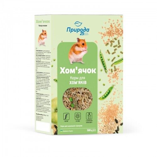 PRIRODA HAMSTER COLOR + ENZYM 500 g - barība kāmjiem 